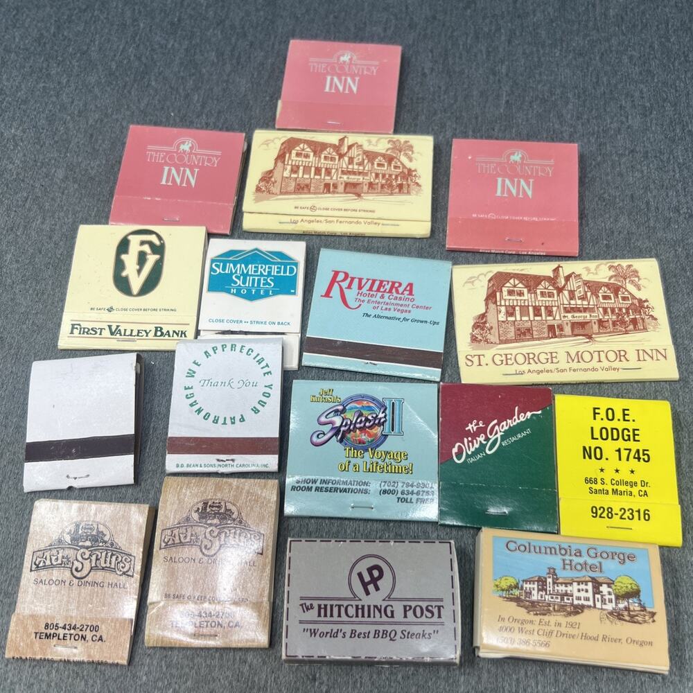 Vintage Hotel Motel Matchbook Lot Riviera Casino Columbia Gorge Snoqualmie Falls